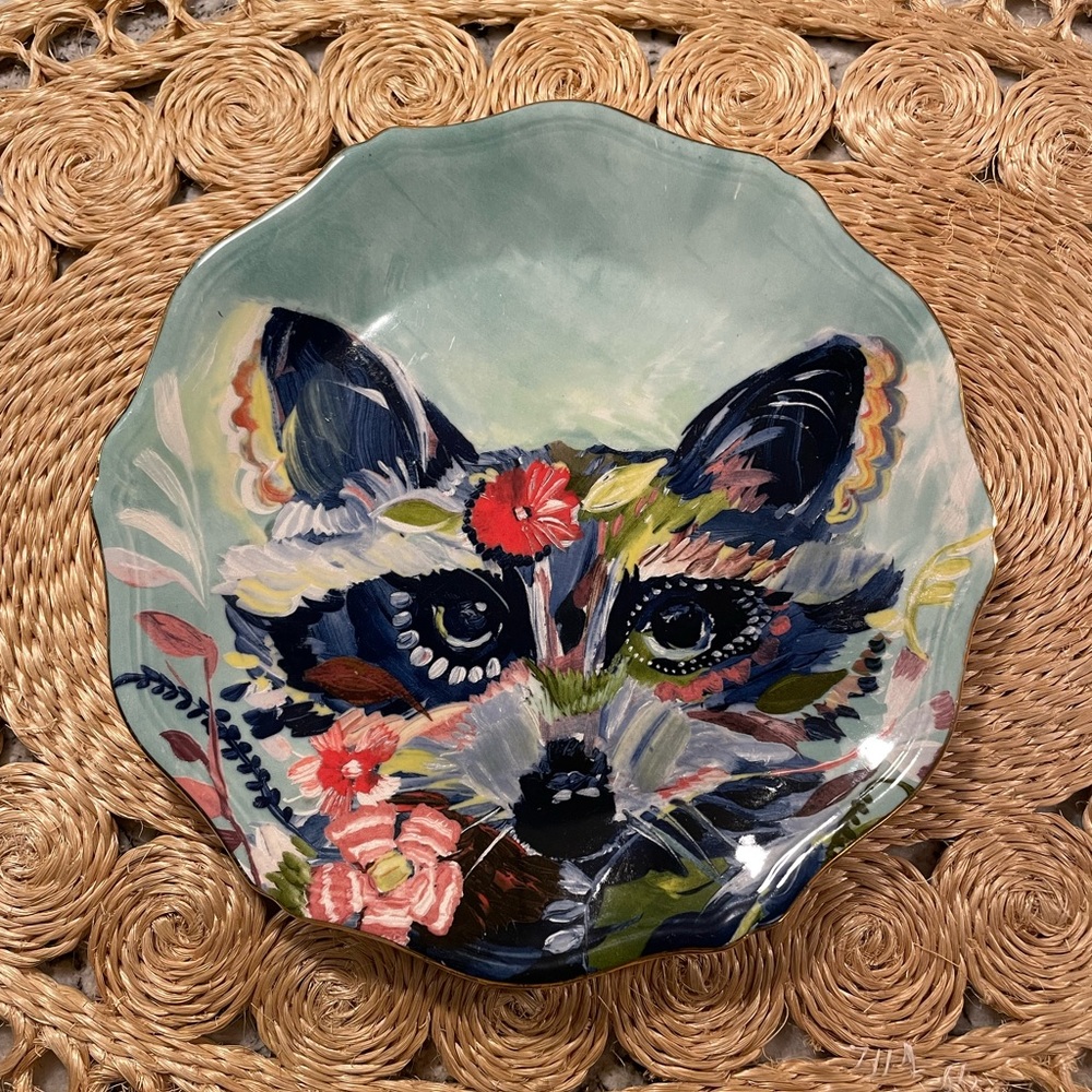 Painted fox plate from Anthropologie